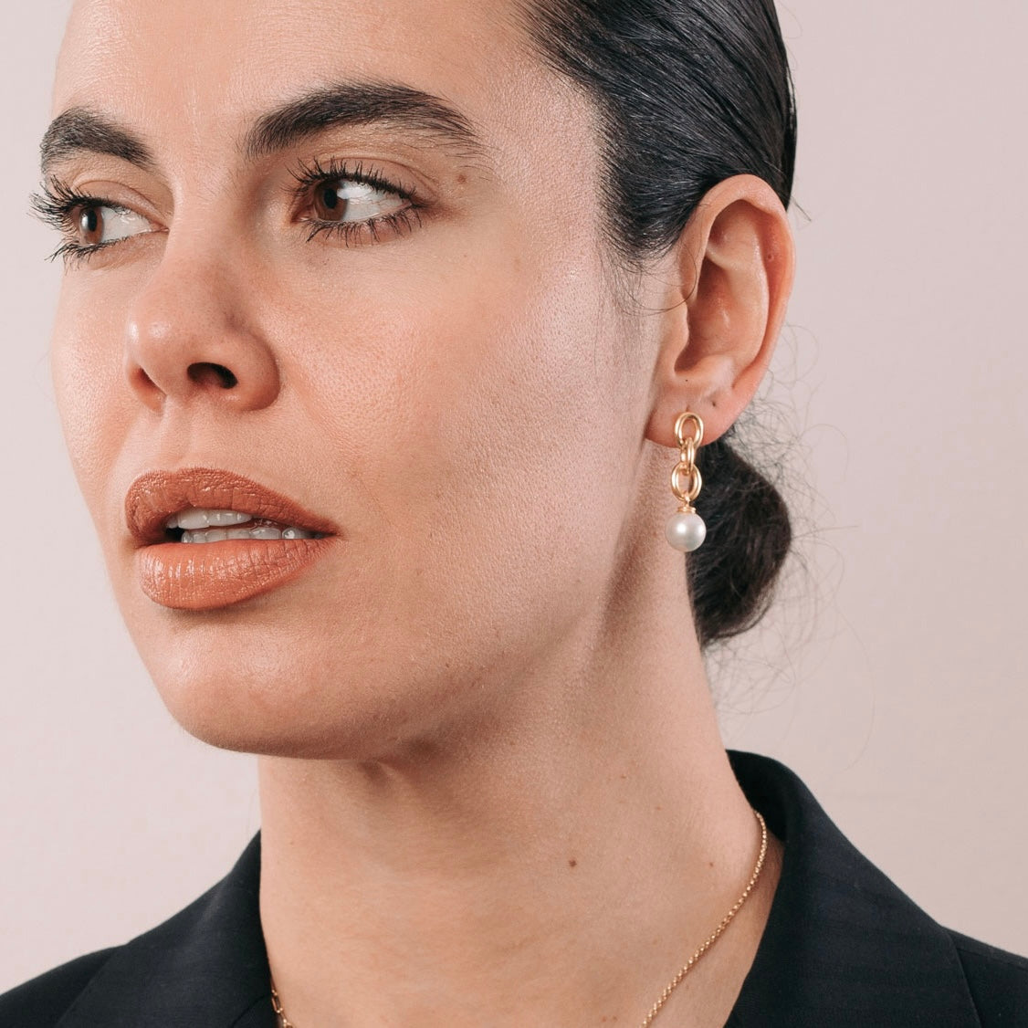Pendientes de cadena con perla cultivada
