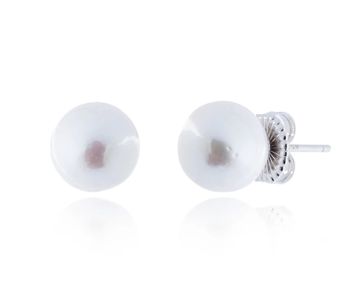 Pendiente de perla cultivada de 11-12 mm en plata.