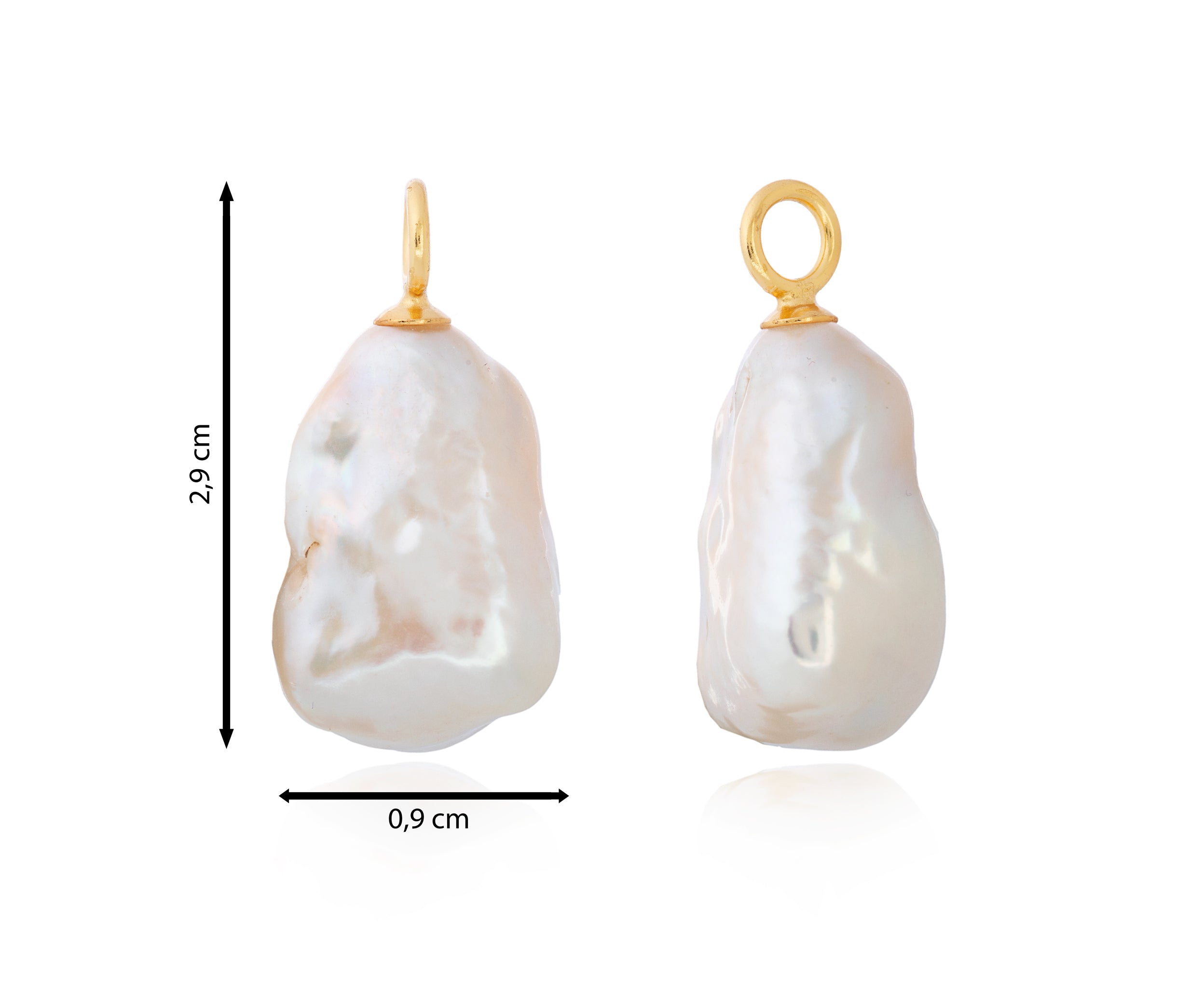 Petite Raw Gold pendant with small elongated baroque pearl and gold bail