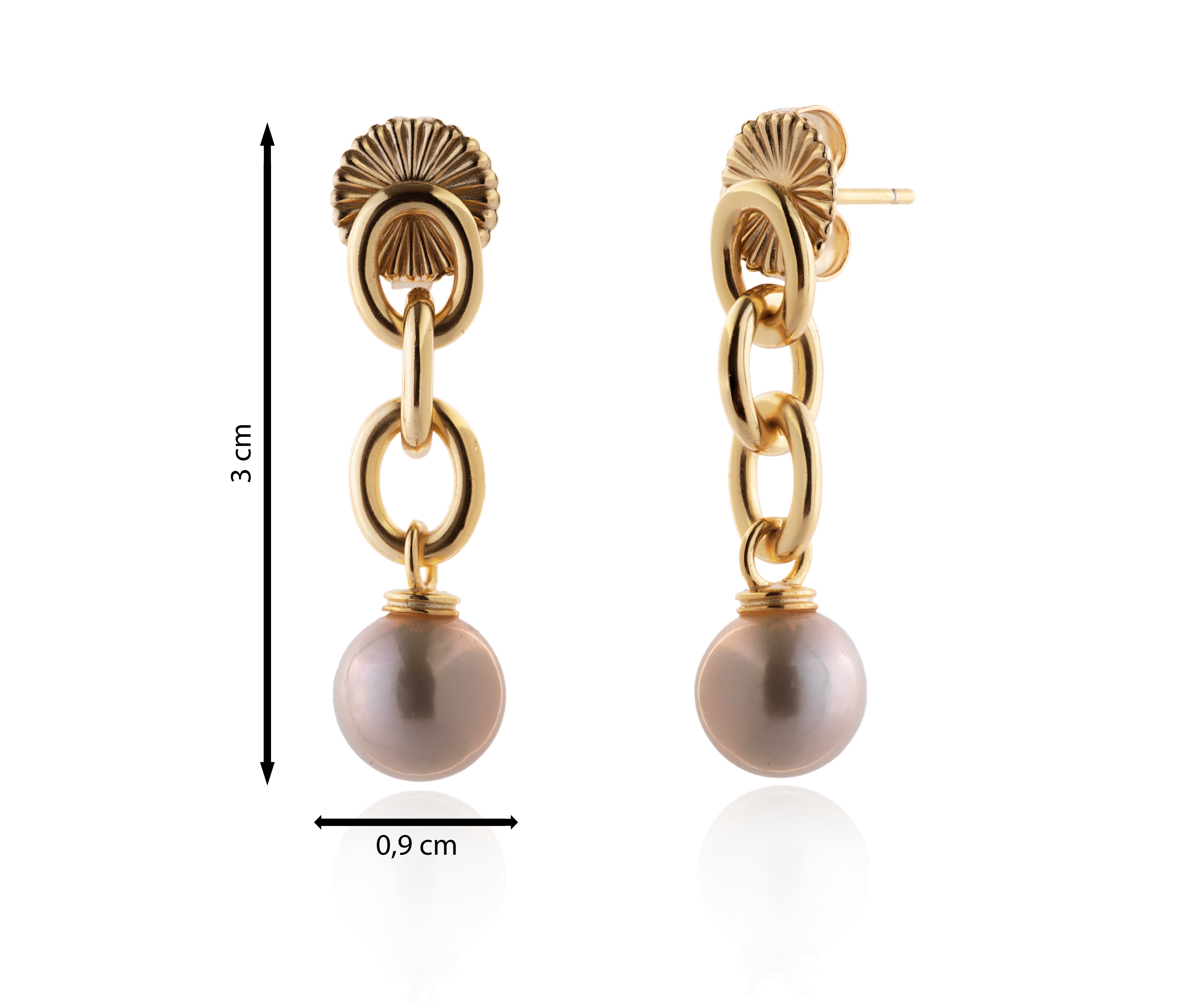 Pendientes de cadena con perla cultivada