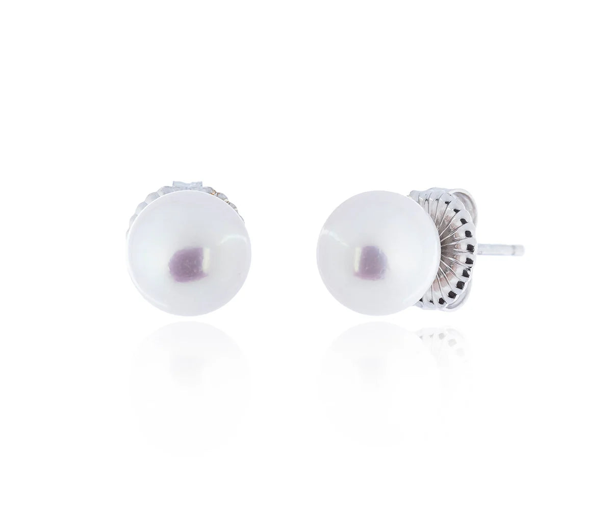 Pendiente de perla cultivada de 12-13 mm en plata.